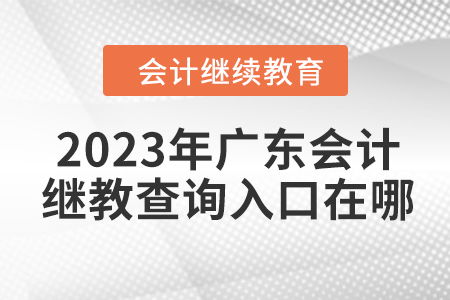 2023年广东会计继续教育查询入口在哪